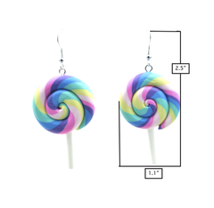 Lollipop Swirl Earrings <br> Safe For Sensitive Ears <br> Hypoallergenic <br> Nickel & Lead Free 